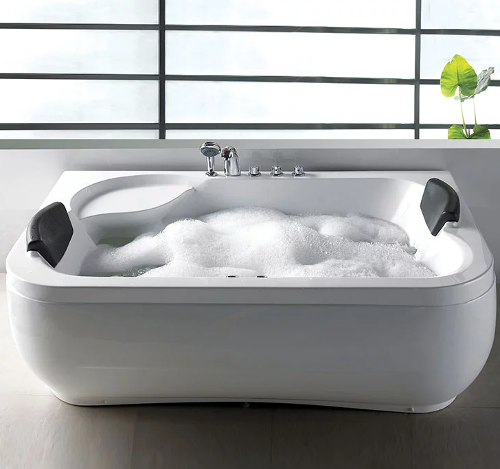 Jet Bubbles For Bath White Acrylic Luxury Corner Freestanding Soaking Bathtubs