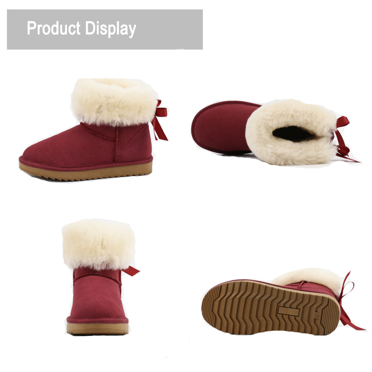 Fashionable warm leather snow ankle Fashionable warm leather snow ankle