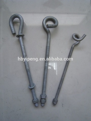 Hot Dip Galvanized Pigtail Bolt/Pigtail Eye Bolts/Pole Line Hardware