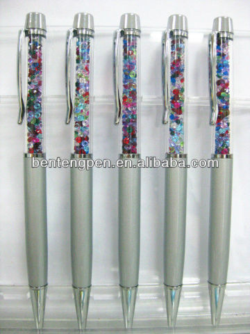 crystal filled pens,silver crystal pen with multicolor crystal P10229