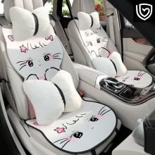 Linen cute cute cat car seat cover
