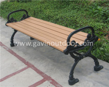 Recycled plastic and wrought iron garden bench seat