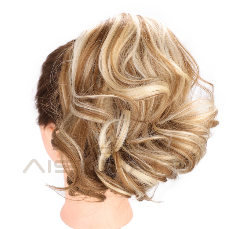Aisi Hair Drawstring Ponytail Wrap Hairpieces Short Curly Clip In Ponytail Hair Extension Synthetic Hairpiece for Women