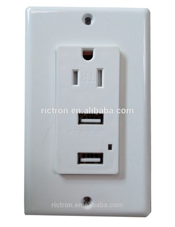 UL Approved USB Wall Plate (RC661) with One Three-pin Plug