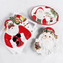 Ceramic Dinnerware Sets with Mistletoe Embossing for Christmas Gifts