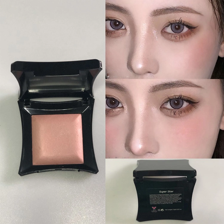 Privat etikett Single Gillter Face Highlighter Makeup Super High Pigment Baked Highlighter