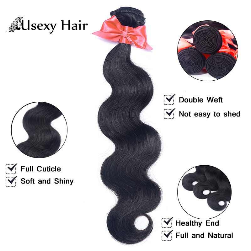 Usexy Wholesale Virgin Hair Vendors Factory Price Raw Indian Hair Weaving Virgin Hair Bundles With Frontal