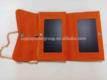 2015 fashionable 3.5w solar hand bag, solar charge bag for charging phones
