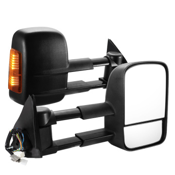 Black Pair Extendable Towing Mirrors for Holden Rodeo 2003-2008