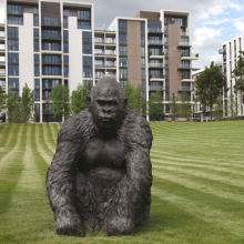Large animal statues bronze gorilla sculpture for decoration