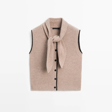 Women's intellectual and elegant wool blend vest