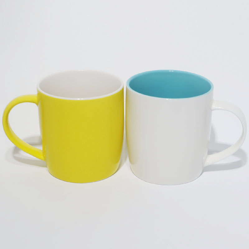 Good Quality Sublimation Ceramic Mug Inner Handle Color Glazed Mugs Customized Cups