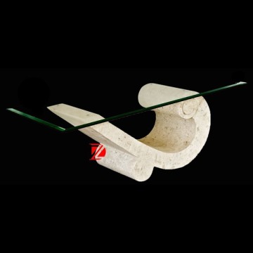 natural stone coffee table with galss top