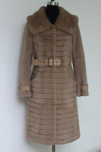 Rabbit fur coat with fox collar