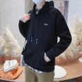 Summer Men's polyester cotton hooded sweatshirt