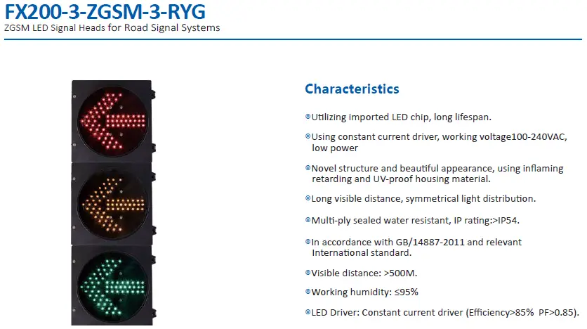 LED Traffic Light Arrow Signal 200mm 300mm