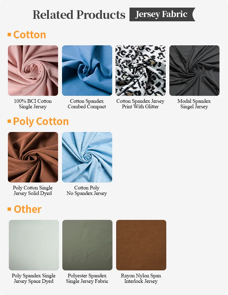 Tecidos de jersey simples tingidos lisos 95% algodão 5% spandex