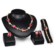 Female Rose Color Beaded Jewelry Sets Fashion (C-XSST0068)
