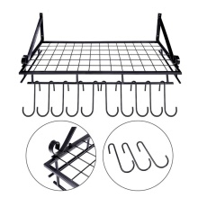 Wall Mounted Square Grid Pot Pan Rack