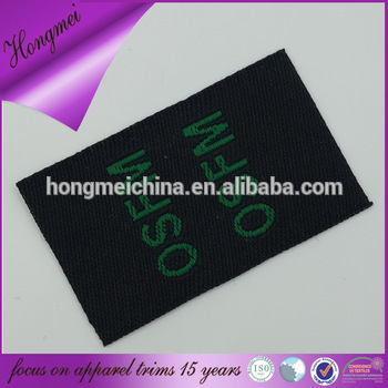 China supplier woven label black fabric label loop fold