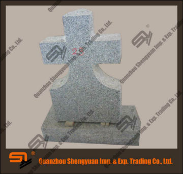 black granite cross headstone monument