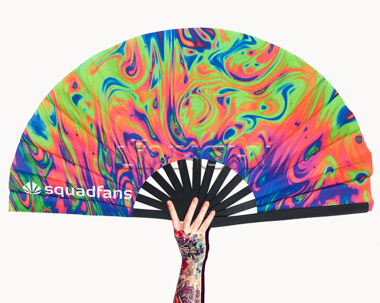 Custom large sublimation fan blank hand fan printed