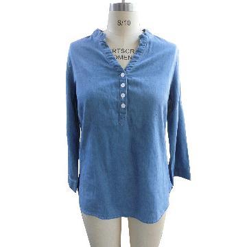 PRINTED CHAMBRAY SHIRT