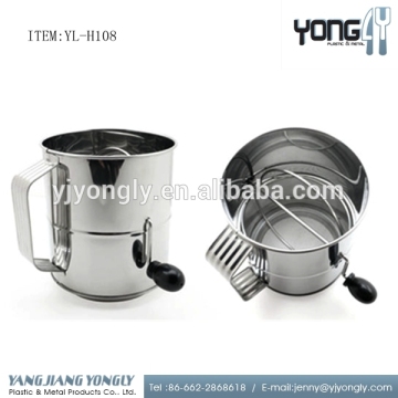 Stainless Steel Crank Flour Sifter Crank style vibrating sifter