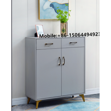 Morden two door and two drawer shoe cabinet with solid wood legs