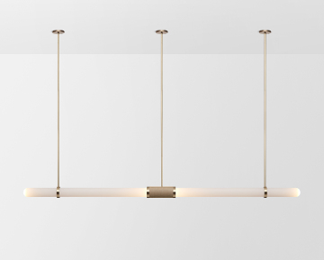 Modern Glass Articolo Lighting Scandal Pendant Light - Extra Long White Frost Glass Island Light