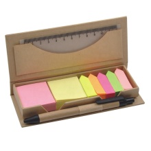 Green Stationery Set: Eco-Friendly Box with Sticker Pad and Pen