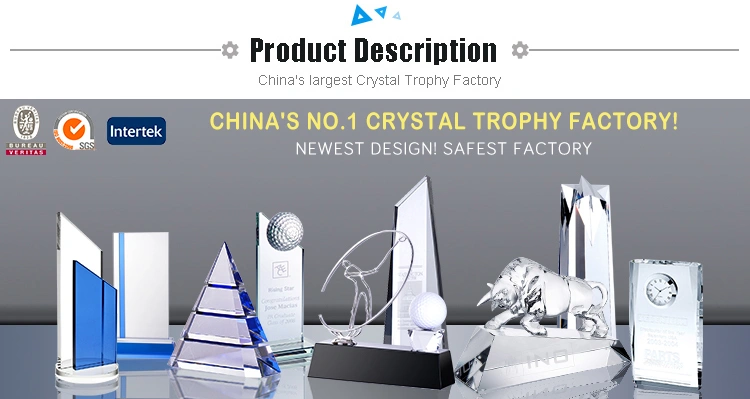 K9 Crystal Awards Clear Blue Cup Blue for Diamond Metal Trophies