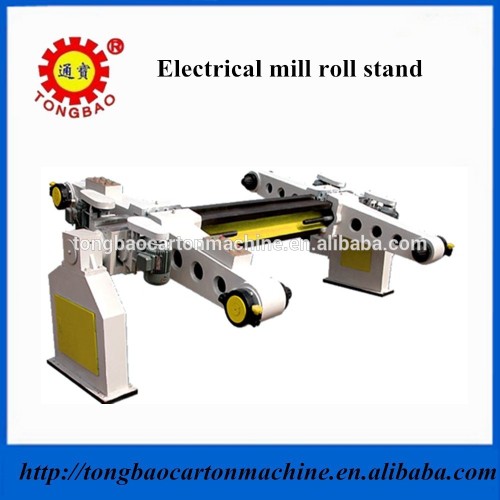 Electric shaftless paperboard mill roll stand corrugated cardboard production line