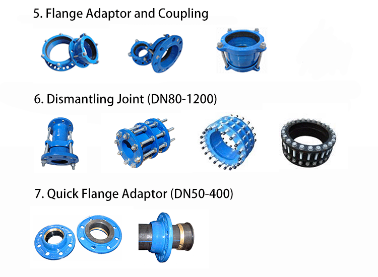 Ductile Iron Cast Pipe Fittings Universal Coupling For UPVC,DI,CI,AC,Steel Pipe