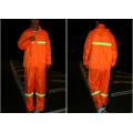 High vis orange reflective raincoat