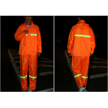 High vis orange reflective raincoat