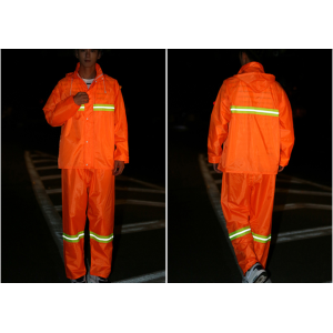 High vis orange reflective raincoat