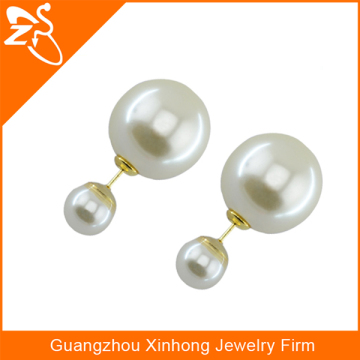 traditional Indian pearl earrings, double faced white pearl earring, cheap faux pearl earrings