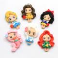 32mm Kawaii Simulation Polymer Clay Doll Flat Back Princess Harts Cabochons För DIY Hårbåge Telefon Dekoration Scrapbooking