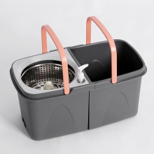 Grey Spin Mop Set with Self-Wringing Bucket