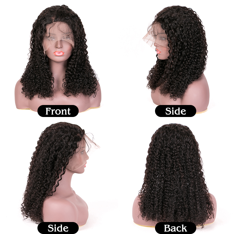 Factory Wholesale Price kinky curly human hair 360 lace wigs, pre plucked 360 lace frontal wig human hair