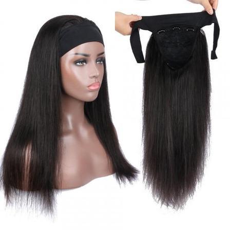 24 inch Bone Straight Headband Wig Human Hair