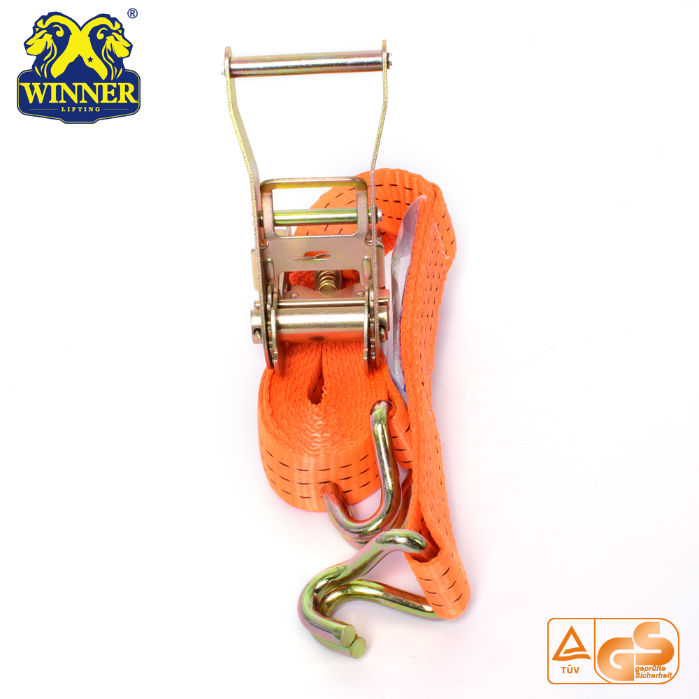 Ratchet Strap Buckle Tie Down With Double J Hook