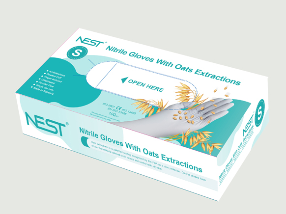 Colloidal Oatmeal Coated Nitrile Gloves