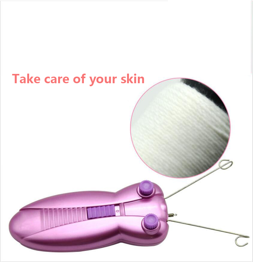 Lady Men Bee electric face epilator cotton thread loose power with indictator light painless safety hair remover