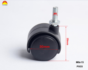 Furniture caster wheel for sliding door