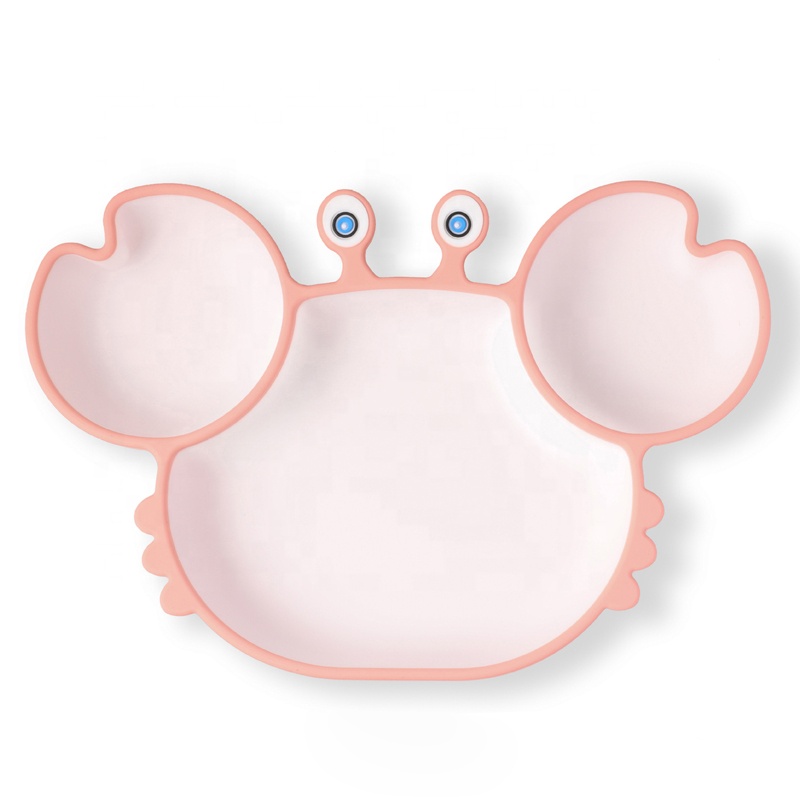 Crab Shape Baby Silicone Kids Plate Suction Plates