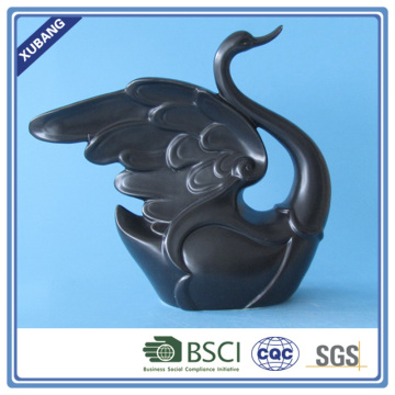 Luxury modern ceramic goose figurine decoration black goose