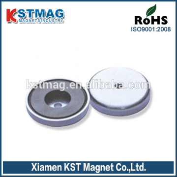 Ferrite shallow pot magnets NI plated body.