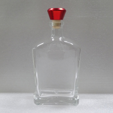 China flat squre white frosted pisco spirits alcoholic 750ml empty glass bottle